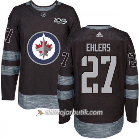 Män Ishockey Winnipeg Jets Tröja Nikolaj Ehlers 27 1917-2017 100th Anniversary Adidas Svart Authentic